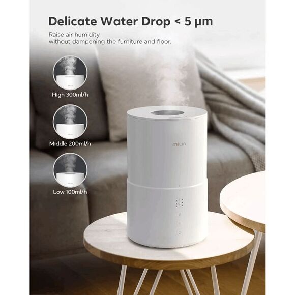 NEW 2L Ultrasonic Cool Mist Humidifier for Bedroom with Essential Oil Diffuser - Picture 2 of 7